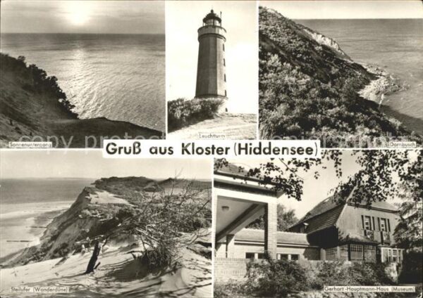 Kloster Hiddensee Sonnenuntergang Leuchtturm Dornbusch St