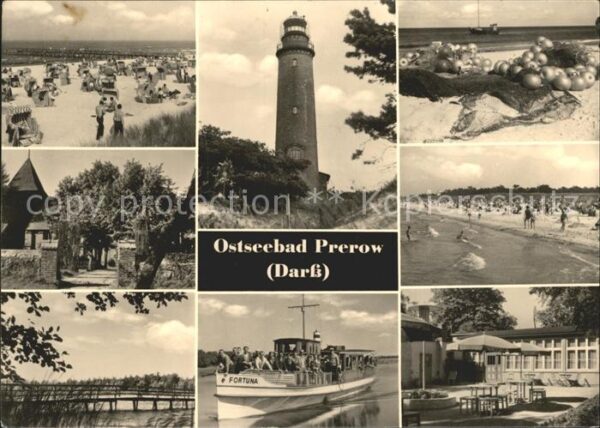 Prerow Ostseebad Strand Leuchtturm Ausflugsdampfer Gasts