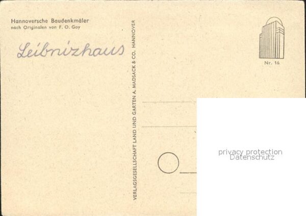 Kuenstlerkarte Hannoversche Baudenkmäler nach Original – Bild 2