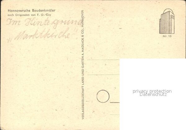 Kuenstlerkarte Hannoversche Baudenkmäler nach Original – Bild 2
