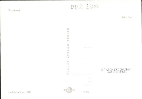 Stralsund Mecklenburg Vorpommern Fliegeraufnahme Luftbildkalender 1979 – Bild 2