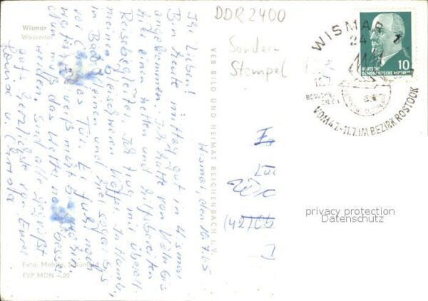 Wismar Mecklenburg Vorpommern Wassertor Sonderstempel – Bild 2