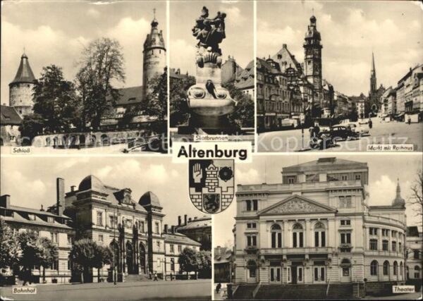 Altenburg Thueringen Schloss Skatbrunnen Markt Rathaus Theat