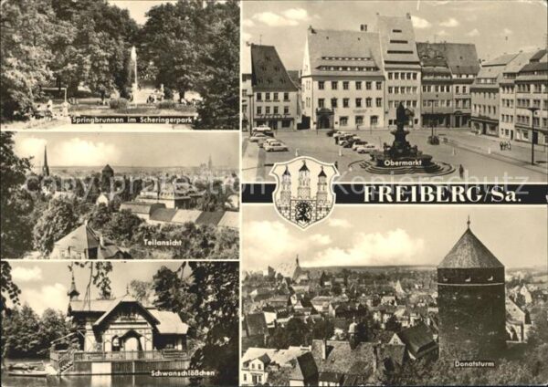 Freiberg Sachsen Springbrunnen Scheringerpark Obermarkt