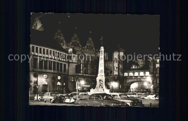 Frankfurt Main Paulsplatz Rathaus bei Nacht