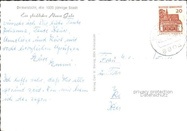 Dinkelsbuehl 1000jährige Stadt Neujahrskarte – Bild 2