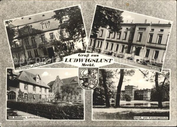 Ludwigslust HO Gaststätte Parkhotel Bahnhof Schloss