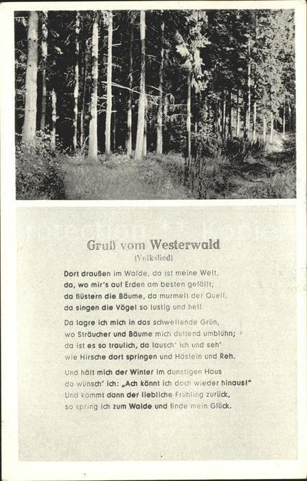 Liederkarte Gruss vom Westerwald