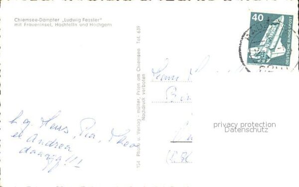 Dampfer Seitenrad Ludwig Fessler Fraueninsel Hochfelln Ho – Bild 2