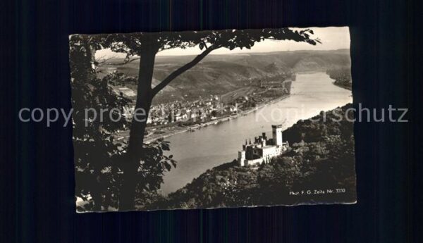 Foto Zeitz F.G. Nr. 3330 Schloss Stolzenfels Rheintal