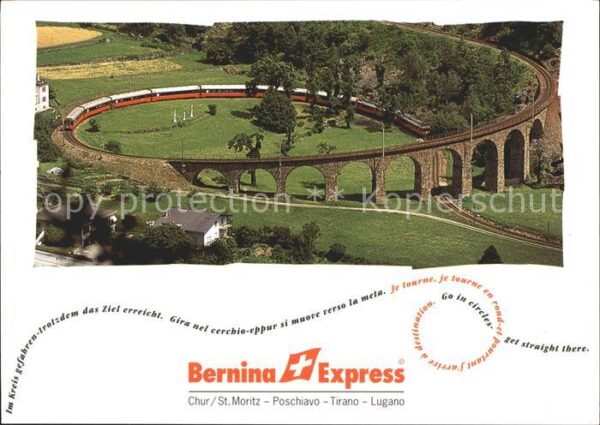 Eisenbahn Bernina-Express Brusio Kreisviadukt