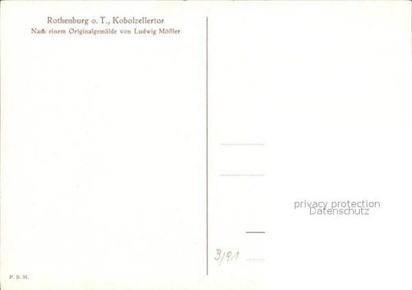 Moessler L. Rothenburg ob der Tauber Kobolzellertor – Bild 2