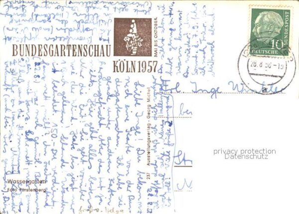 Bundesgartenschau Köln 1957 Wassergarten – Bild 2