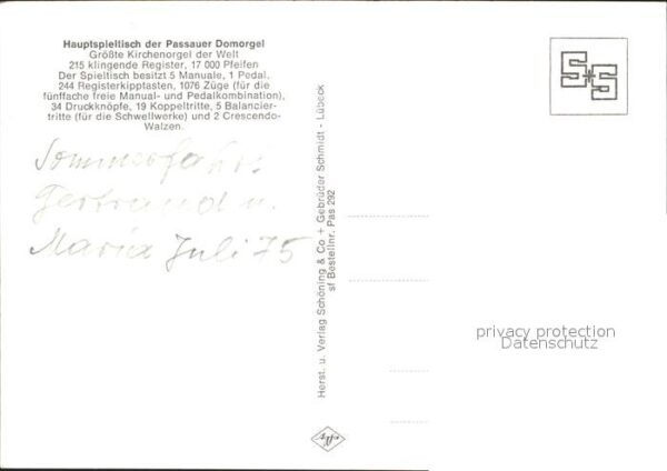Kirchenorgel Passau Dom Hauptspieltisch – Bild 2