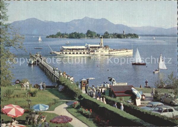 Dampfer Seitenrad Chiemsee Gstadt Fraueninsel