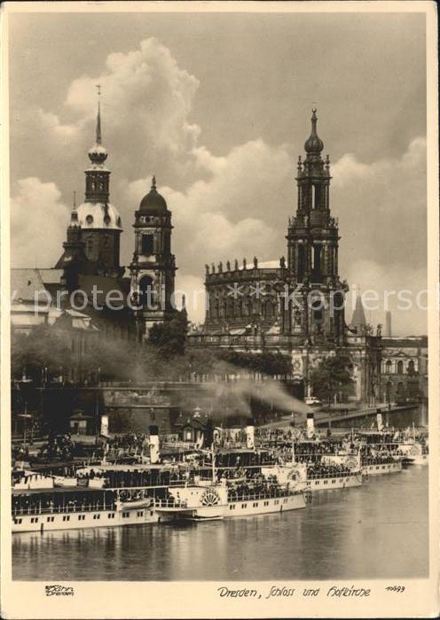 Dampfer Seitenrad Laubegast Dresden Schloss Hofkirche