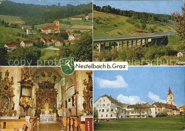 Nestelbach Graz Ortsansicht Autobahnbrücke Kirche Inner