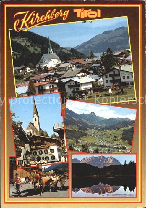 Kirchberg Tirol Ortsansicht Viehtrieb Panorama See