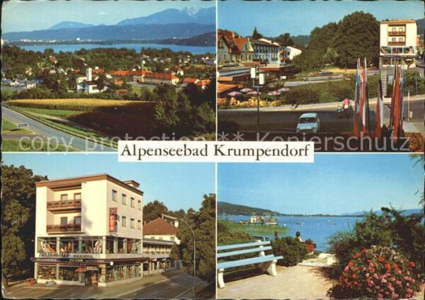 Krumpendorf Woerther See Panorama Ortsansicht mit Karawanken Ein