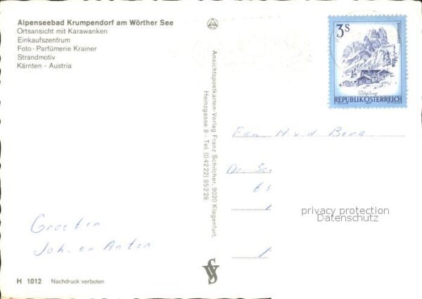 Krumpendorf Woerther See Panorama Ortsansicht mit Karawanken Ein – Bild 2