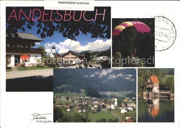 Andelsbuch Vorarlberg Ortsansicht Panorama Gleitschirmflieger