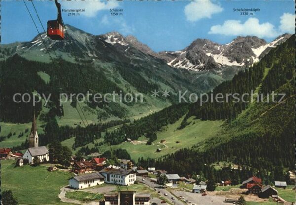 Mittelberg Kleinwalsertal mit Hammerspitze Schüsser und Schafalpe