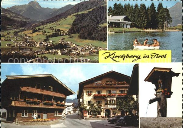 Kirchberg Tirol mit Rettenstein Badesee Straßenpartie m