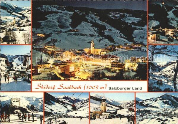 Saalbach-Hinterglemm im Mondlicht Dorfstrasse Schattberg Lim