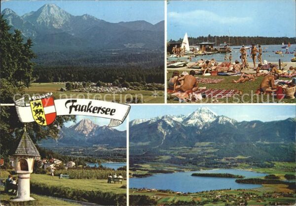 Faakersee Panorama Badestrand Bildstock Seepanora