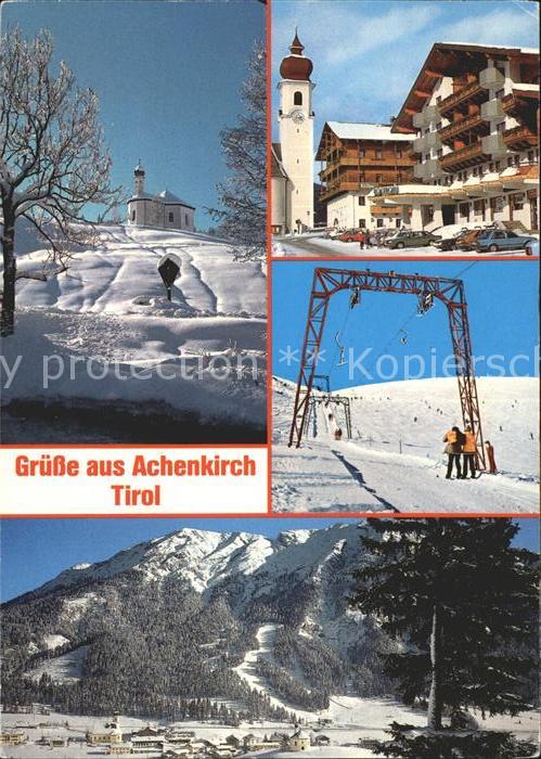 Achenkirch Kirche Dorfpartie Schlepplift Totalansi