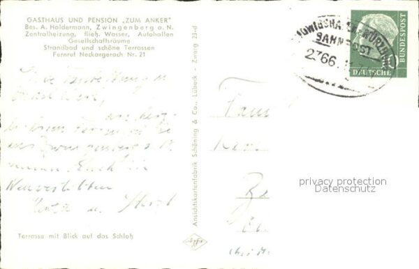 Zwingenberg Baden Neckar Bahnpost-Stempel – Bild 2