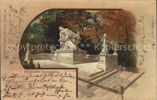 Duesseldorf Kriegerdenkmal Litho