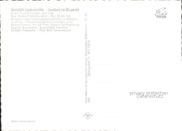 Lauxburg Wispertal Gaststätte Laukenmühle – Bild 2