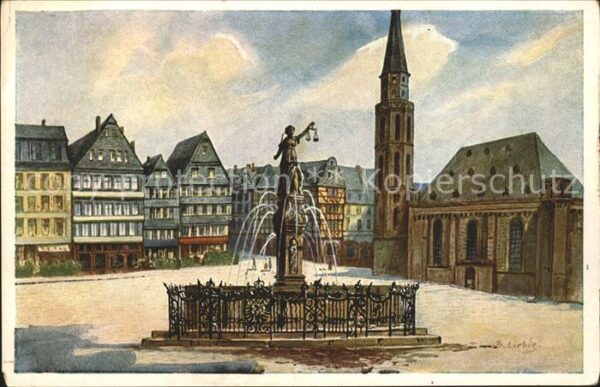 Frankfurt Main Römerberg Liebig Künstlerkarte