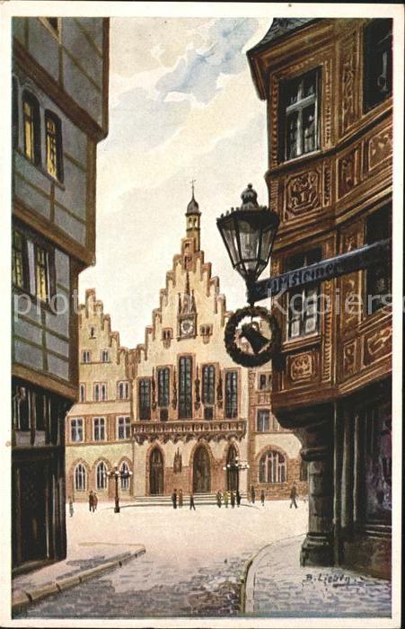 Frankfurt Main Römer Liebig- Künstlerkarte