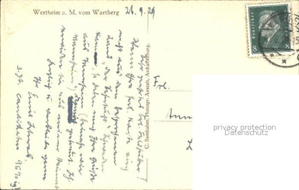 Wertheim Main vom Wartberg gesehen – Bild 2
