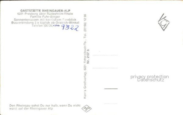 Presberg Rheingau Gaststätte Rheingauer Alb – Bild 2