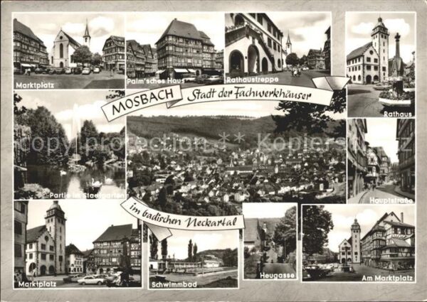 Mosbach Baden Marktplatz Palm`sches Haus Rathaus