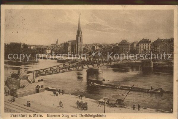 Frankfurt Main Eiserner Steg und Dreikönigskirche