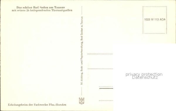Bad Soden Taunus Erholungsheim Farbwerke Höchst – Bild 2