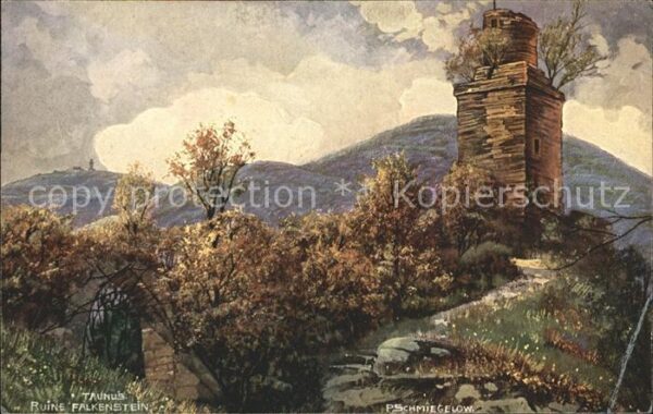 Falkenstein Taunus Ruine Künstlerkarte