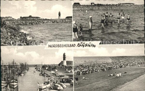Buesum Nordseebad Hafen Strand Leuchtturm