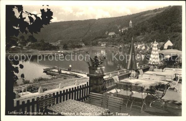 Zwingenberg Baden Neckar Gasthaus Pension zum Anker Terrasse