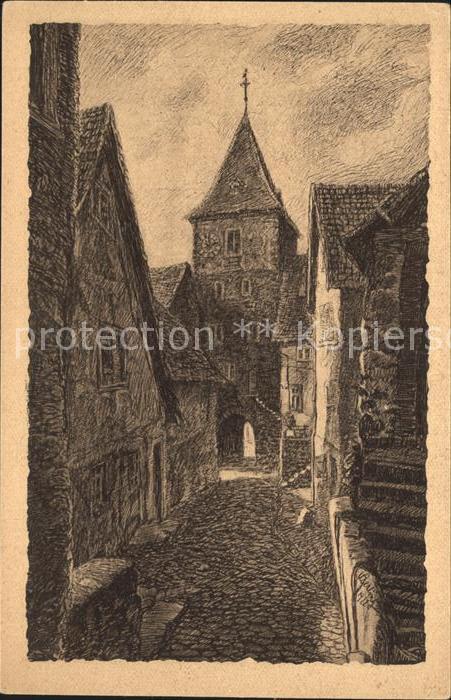 Hirschhorn Neckar mittleres Tor Künstlerkarte
