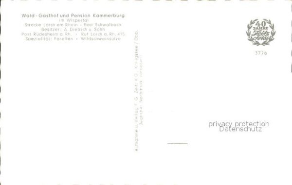Wispertal Gasthaus Pension Kammerburg – Bild 2