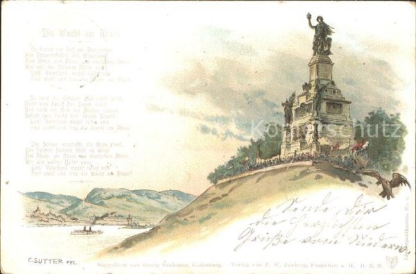 Niederwalddenkmal Künstlerkarte C. Sutter Litho