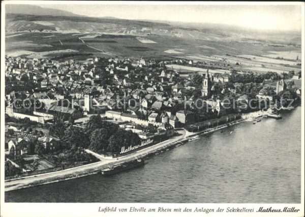Eltville Rhein Fliegeraufnahme Sektkellerei Matheus Mü