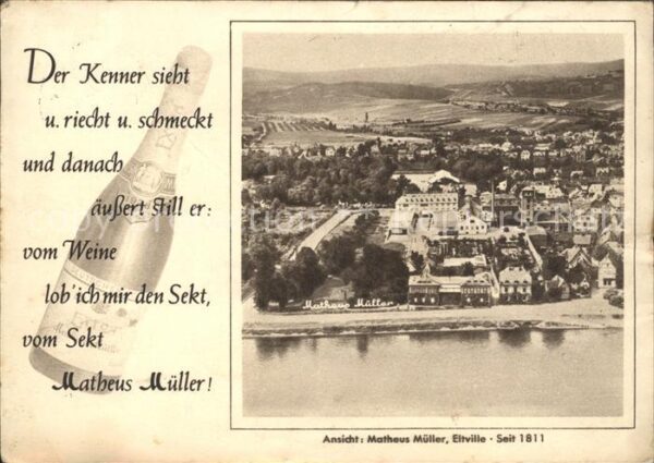 Eltville Rhein Sektfirma Matheus Müller Fliegeraufnahm