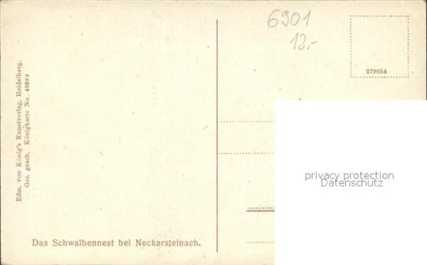 Neckarsteinach Schwalbennest Burgruine Künstlerkarte – Bild 2
