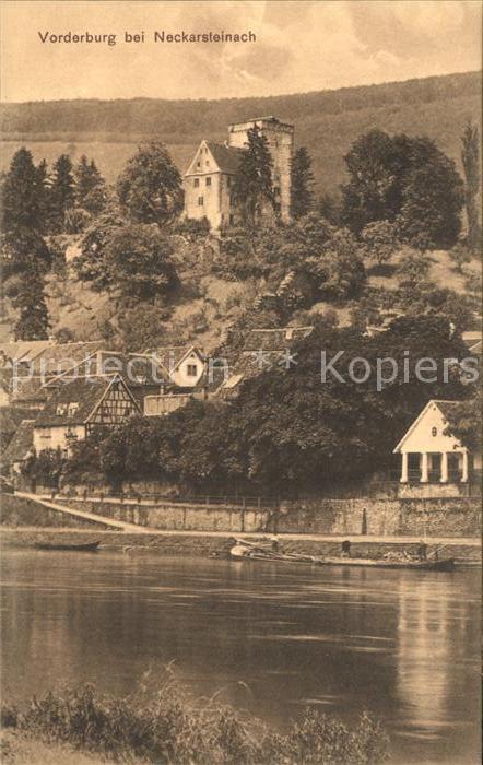 Neckarsteinach Vorderburg Uferpartie am Neckar